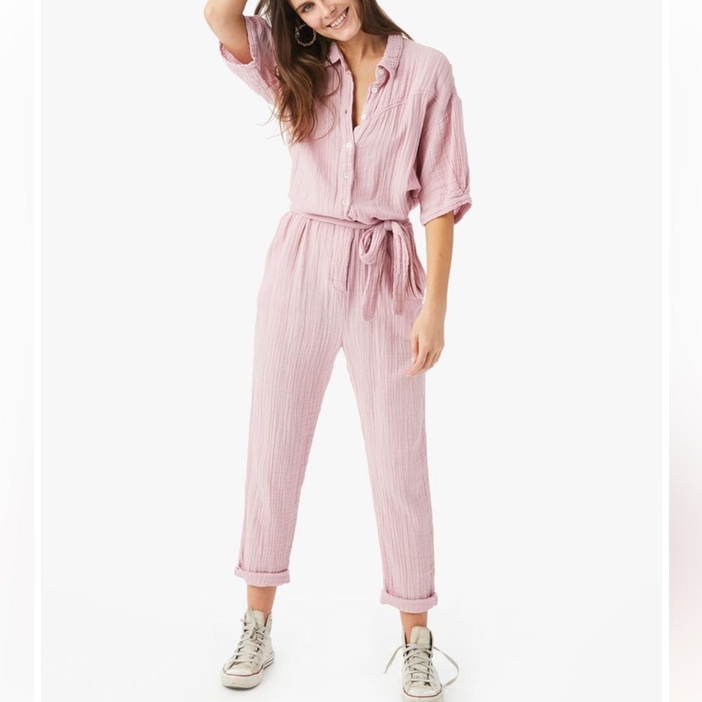 XiRENA Theo Cotton Gauze Jumpsuit Pink Size XS